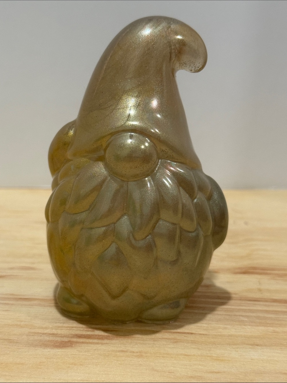 Metallic Olive Gnome Bird Toy — Decorative Pet Accent